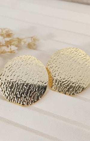 Boucles d'oreilles rondes - Laiton plaqué or