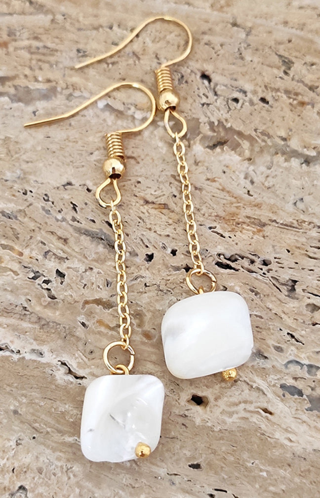 Boucles d'oreilles - Laiton plaqué or & perles