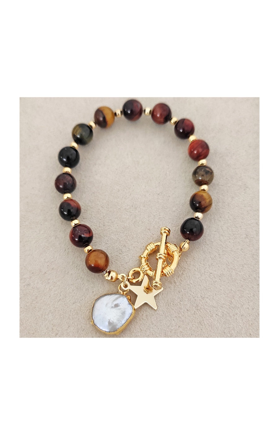 Bracelet - Laiton plaqué or & pierres