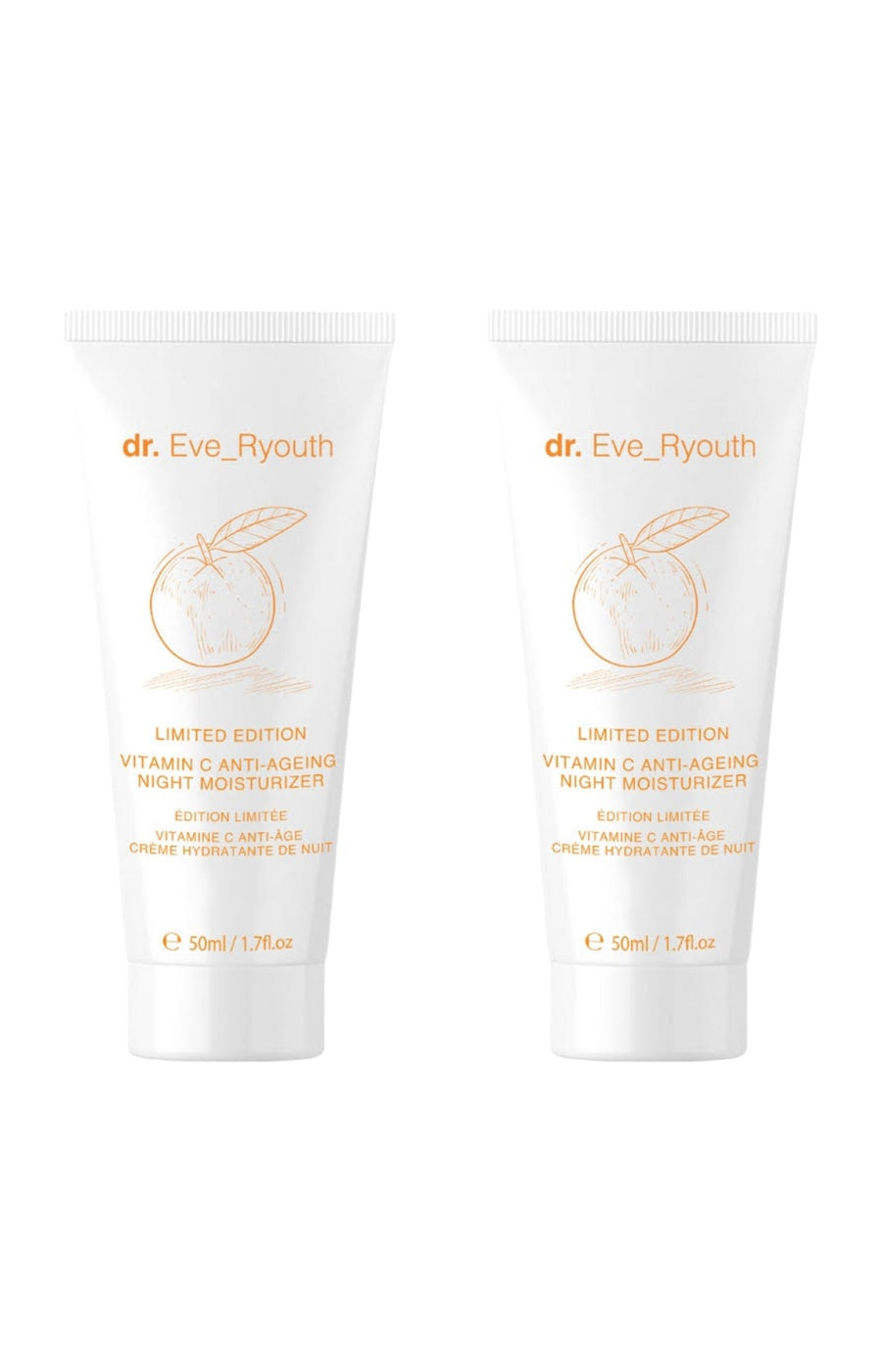 Crèmes de nuit hydratantes - Vitamine C - Visage - 2 x 50 ml