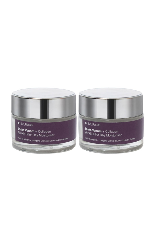 Crèmes de jour anti-rides - Venin de serpent & collagène - Visage - 2 x 50 ml