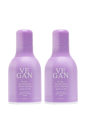 Sérums de nuit anti-âge - Prune & rétinol bio - Peaux sensibles - 2 x 30 ml