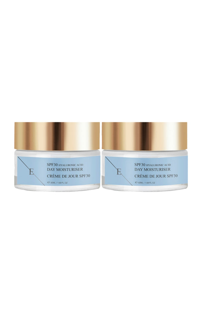Crèmes de jour hydratantes SPF30 - Acide hyaluronique - Visage - 2 x 50 ml