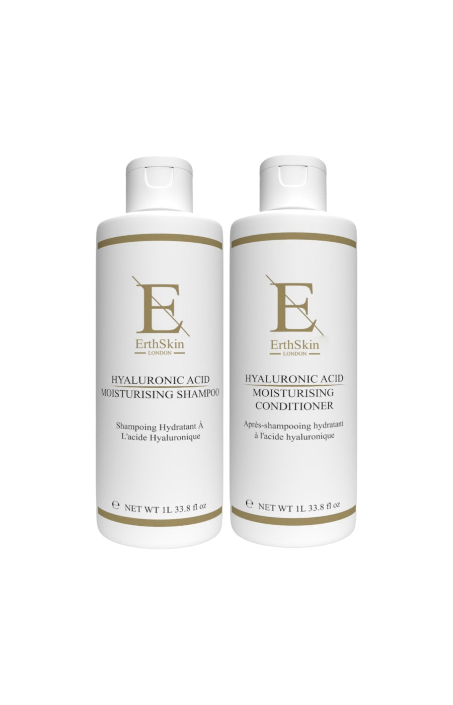 Shampoing & après-shampoing réparateurs - Acide hyaluronique - Cheveux secs & abîmés - 2 x 1 L