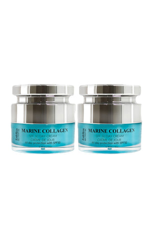 Crèmes de jour SPF50 - Collagène marin - Visage - 2 x 50 ml