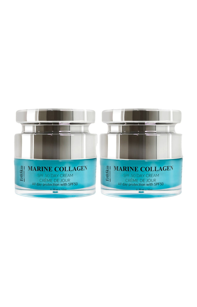 Crèmes de jour SPF50 - Collagène marin - Visage - 2 x 50 ml