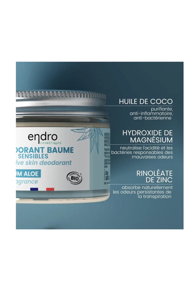 Déodorant baume peaux sensibles bio - Aloe vera - Corps - 50 ml