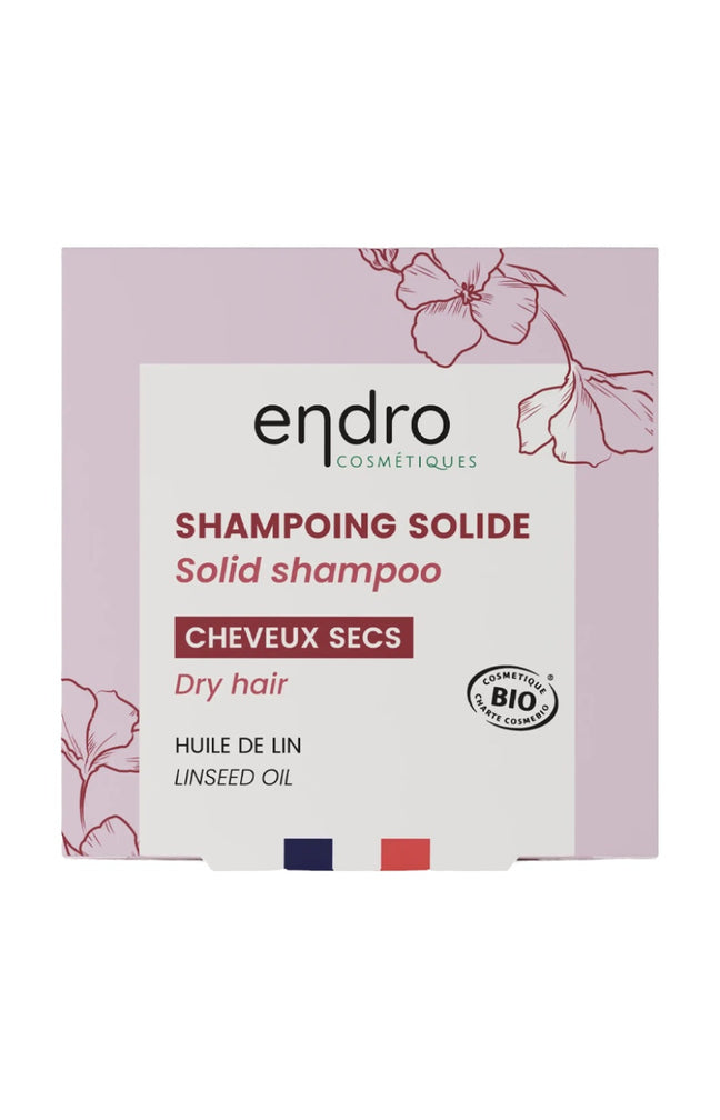 Shampoing solide bio - Argile rose & huile de lin - Cheveux secs - 85 g