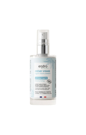 Crème légère hydratante bio - Acide hyaluronique & aloe vera -  Peaux mixtes - 50 ml