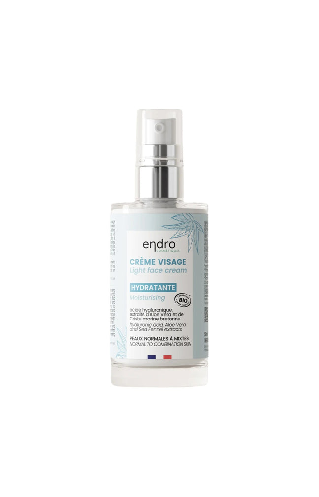 Crème légère hydratante bio - Acide hyaluronique & aloe vera -  Peaux mixtes - 50 ml