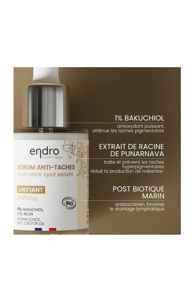 Sérum anti-taches bio - Bakuchiol 1 % - Visage - 30 ml