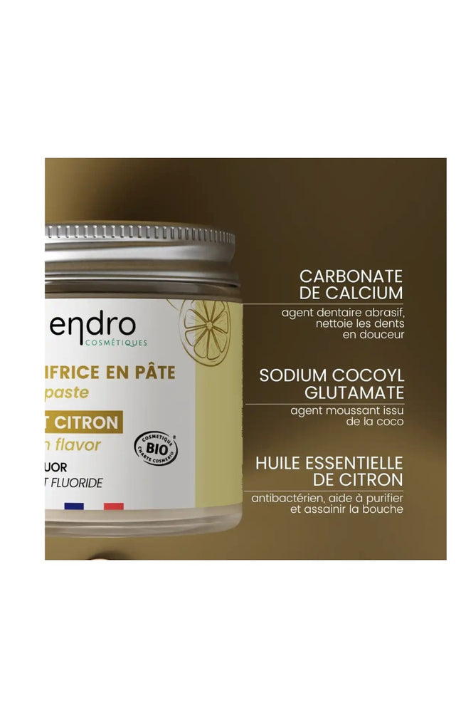 Dentifrice en pâte bio - Citron - 100 ml