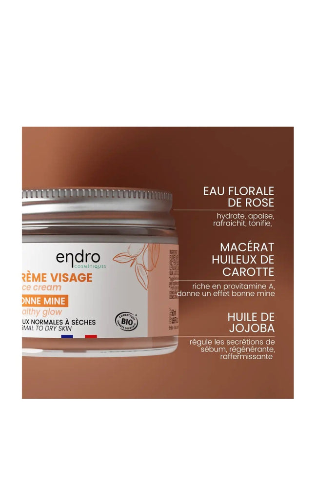 Crème hydratante bio - Huile de carotte - Visage - 50 ml
