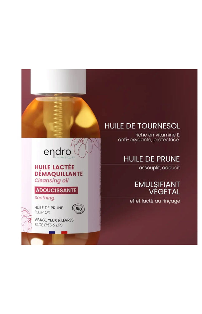 Huile lactée démaquillante bio - Huile de prune - Visage - 100 ml