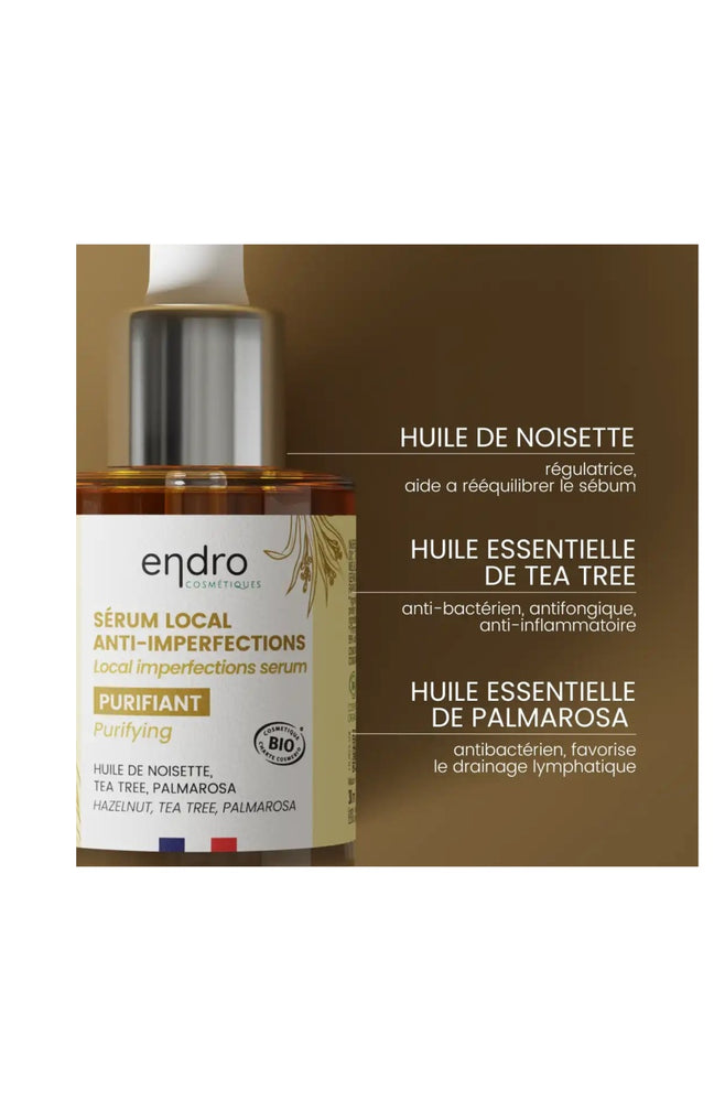 Sérum anti-imperfections bio - Arbre a thé & huile de noisette - Visage - 30 ml