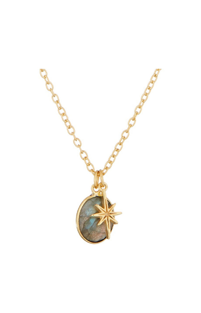 Collier Petite étoile - Laiton doré & labradorite