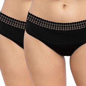 Lot de 2 culottes menstruelles ultra absorbantes - Flux abondants  - Noir