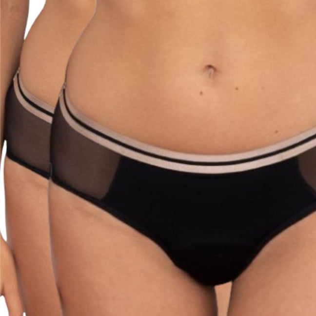 Lot de 2 shortys menstruels - Edina - Flux moyens à abondants  - Noir