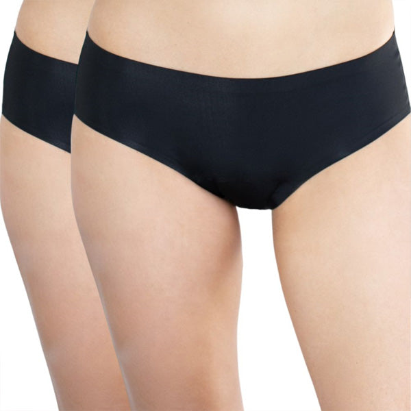 Lot de 2 shortys menstruels invisibles - Flux moyens  - Noir