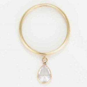 Bague Médaillon blanc - Or Jaune 375/1000 & zirconium blanc