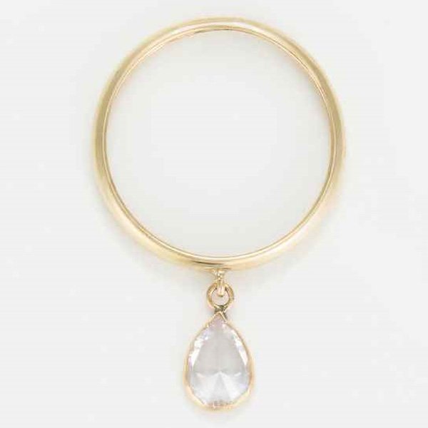 Bague Médaillon blanc - Or Jaune 375/1000 & zirconium blanc