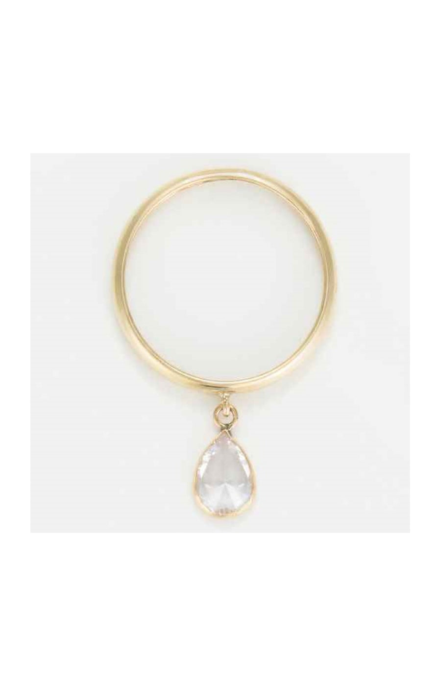 Bague Médaillon blanc - Or Jaune 375/1000 & zirconium blanc