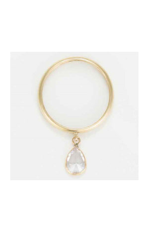 Bague Médaillon blanc - Or Jaune 375/1000 & zirconium blanc