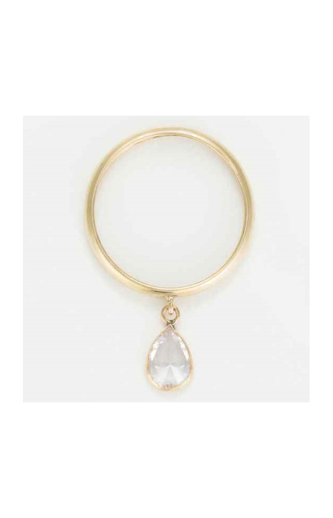 Bague Médaillon blanc - Or Jaune 375/1000 & zirconium blanc