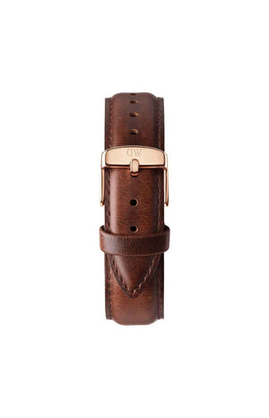 Montre quartz - Plaqué or & cuir marron - Homme