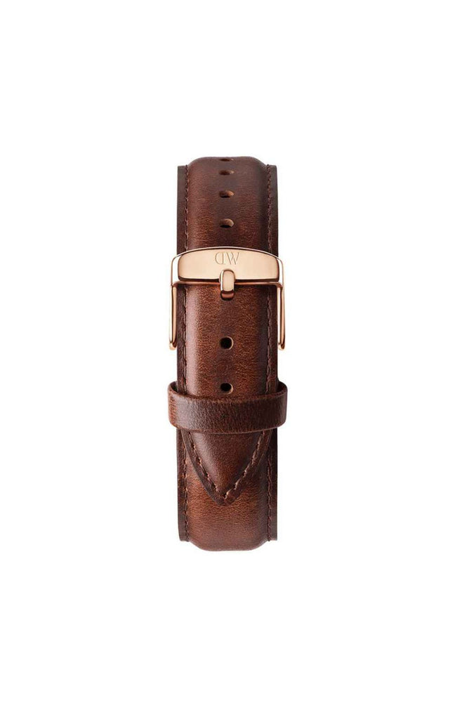 Montre quartz - Plaqué or & cuir marron - Homme