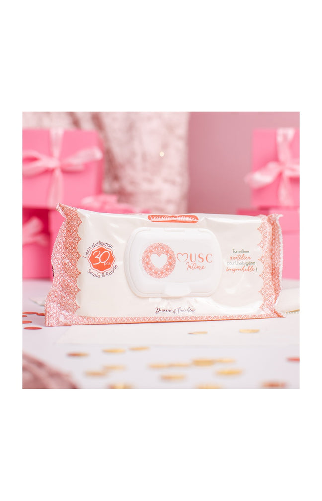 Lingettes intimes - La Charmeuse - Pêche - 30 unités