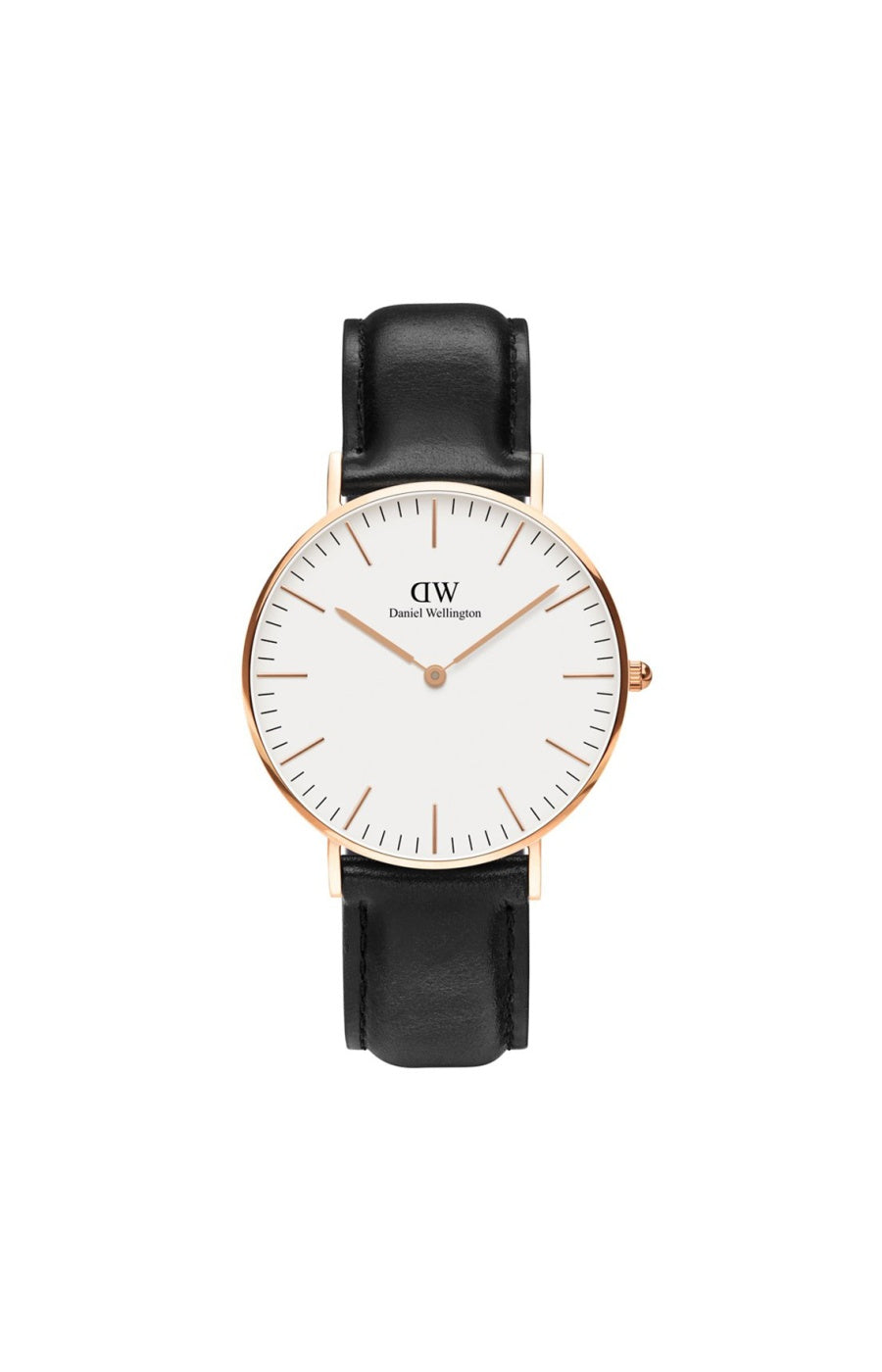 Montre à quartz - Plaqué or rose & cuir - Femme