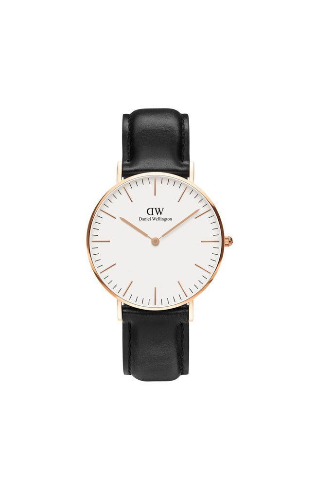 Montre à quartz - Plaqué or rose & cuir - Femme