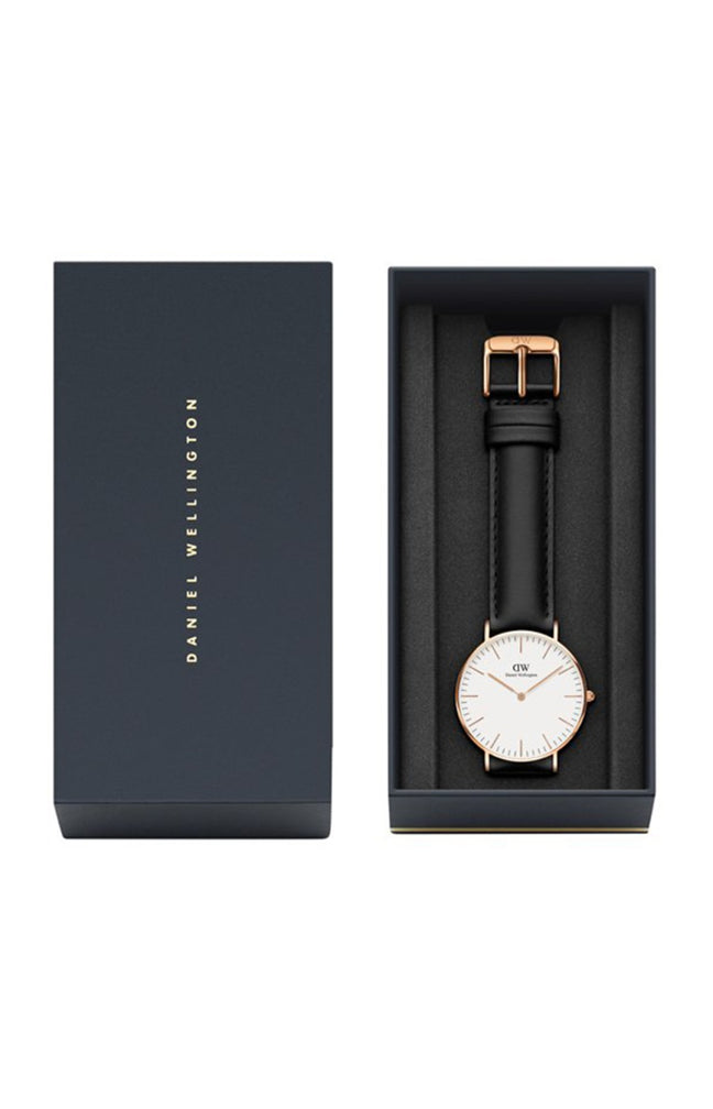 Montre à quartz - Plaqué or rose & cuir - Femme
