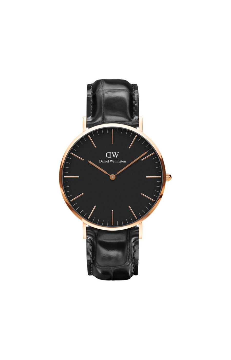 Montre à quartz - Plaqué or rose & cuir - Femme