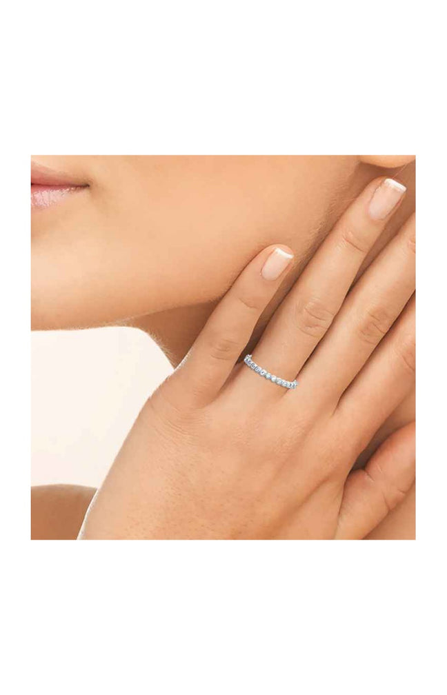 Bague - Argent 925/1000 rhodié & oxyde de zirconium