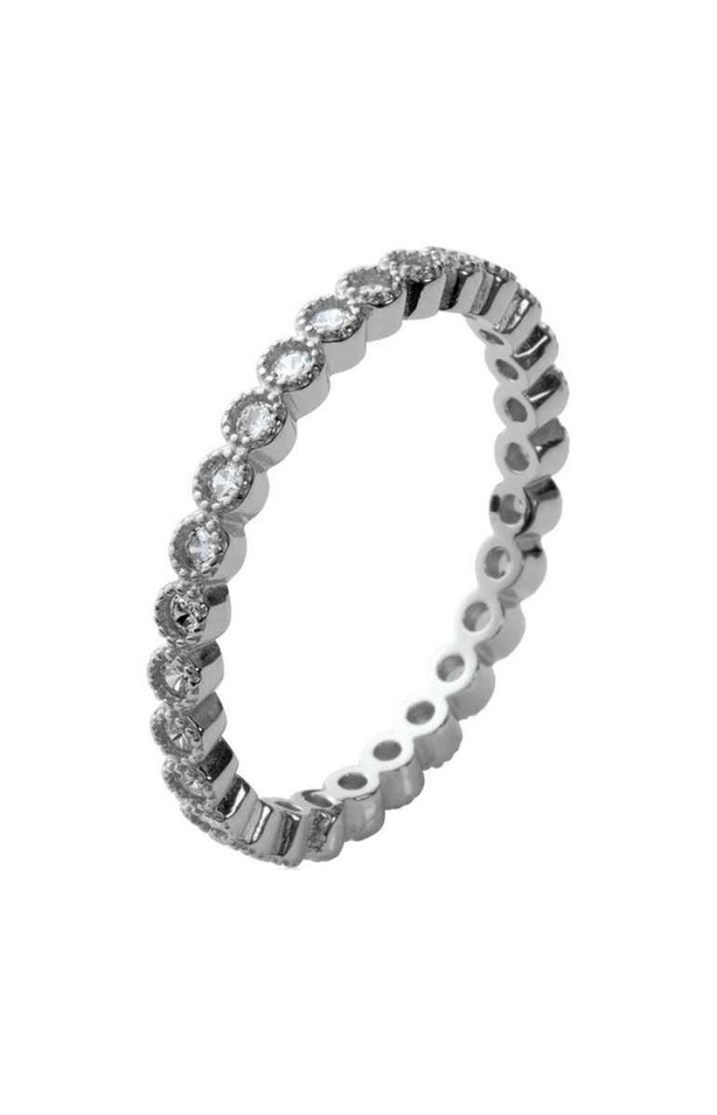 Bague - Argent 925/1000 rhodié & oxyde de zirconium