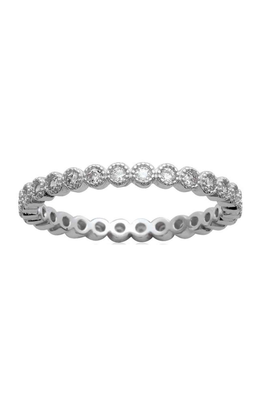 Bague - Argent 925/1000 rhodié & oxyde de zirconium