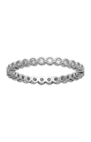 Bague - Argent 925/1000 rhodié & oxyde de zirconium
