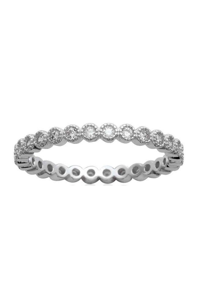 Bague - Argent 925/1000 rhodié & oxyde de zirconium