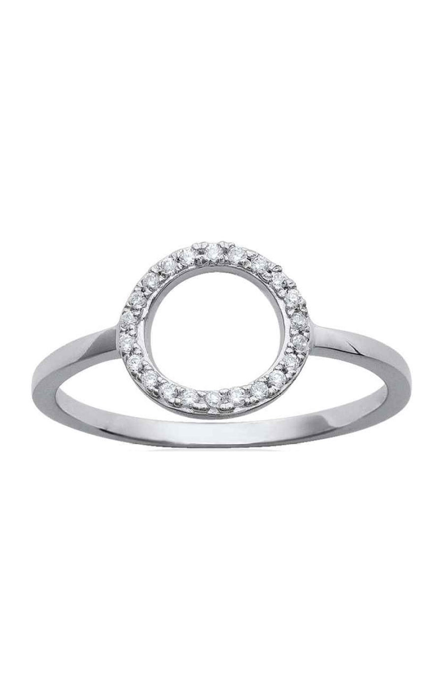Bague - Argent 925/1000 rhodié & oxyde de zirconium