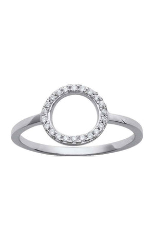 Bague - Argent 925/1000 rhodié & oxyde de zirconium
