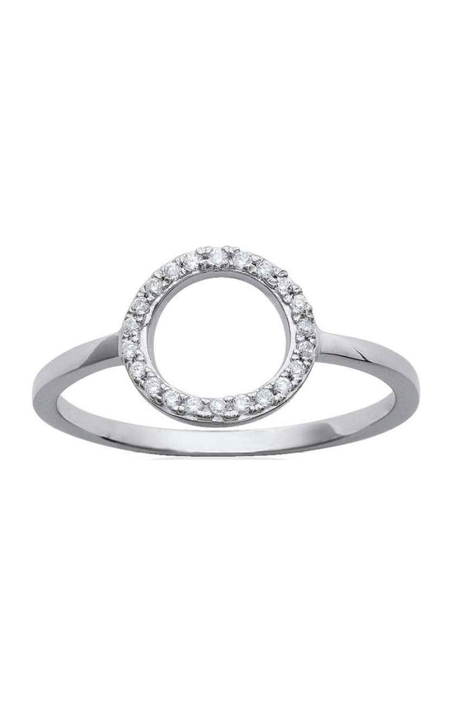 Bague - Argent 925/1000 rhodié & oxyde de zirconium