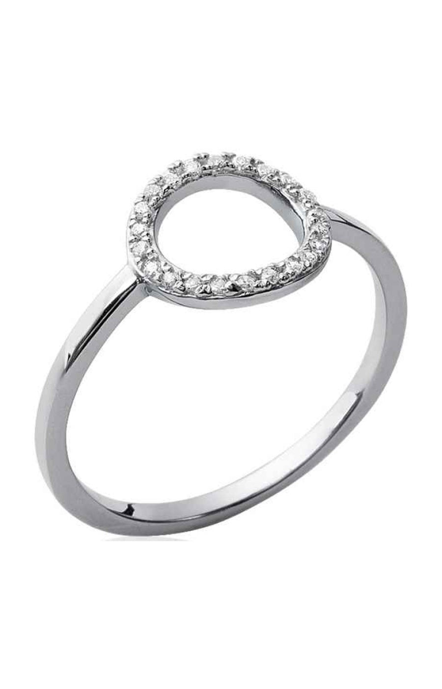 Bague - Argent 925/1000 rhodié & oxyde de zirconium