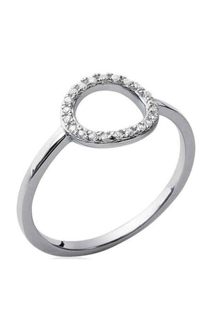 Bague - Argent 925/1000 rhodié & oxyde de zirconium