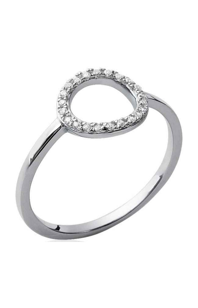 Bague - Argent 925/1000 rhodié & oxyde de zirconium