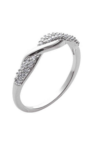 Bague - Argent 925/1000 rhodié & oxyde de zirconium