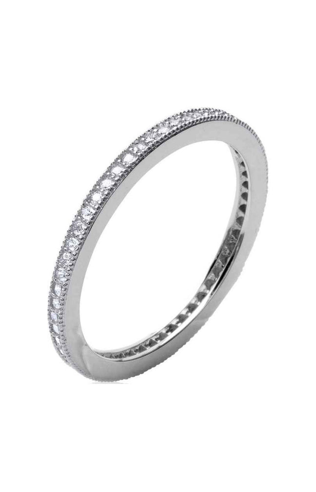 Bague - Argent 925/1000 rhodié & oxyde de zirconium
