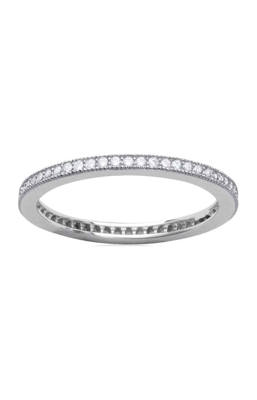 Bague - Argent 925/1000 rhodié & oxyde de zirconium