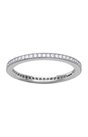 Bague - Argent 925/1000 rhodié & oxyde de zirconium